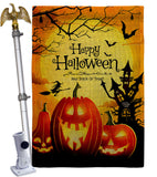 Halloween Happy Pumpkins - Halloween Fall Vertical Impressions Decorative Flags HG192653 Made In USA