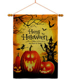 Halloween Happy Pumpkins - Halloween Fall Vertical Impressions Decorative Flags HG192653 Made In USA