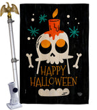 Happy Skull - Halloween Fall Vertical Impressions Decorative Flags HG192664 Made In USA