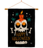 Happy Skull - Halloween Fall Vertical Impressions Decorative Flags HG192664 Made In USA