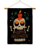 Happy Skull - Halloween Fall Vertical Impressions Decorative Flags HG192664 Made In USA