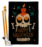 Happy Skull - Halloween Fall Vertical Impressions Decorative Flags HG192664 Made In USA