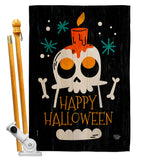 Happy Skull - Halloween Fall Vertical Impressions Decorative Flags HG192664 Made In USA
