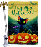 Cute Black Cat - Halloween Fall Vertical Impressions Decorative Flags HG192668 Made In USA