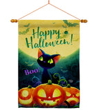 Cute Black Cat - Halloween Fall Vertical Impressions Decorative Flags HG192668 Made In USA