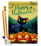 Cute Black Cat - Halloween Fall Vertical Impressions Decorative Flags HG192668 Made In USA