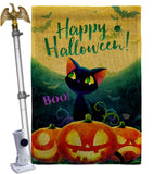 Cute Black Cat - Halloween Fall Vertical Impressions Decorative Flags HG192668 Made In USA