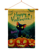 Cute Black Cat - Halloween Fall Vertical Impressions Decorative Flags HG192668 Made In USA
