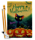 Cute Black Cat - Halloween Fall Vertical Impressions Decorative Flags HG192668 Made In USA
