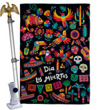 Fiesta Dia de Muertos - Halloween Fall Vertical Impressions Decorative Flags HG192694 Made In USA