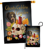 Ghosts Goblins and Goodies - Halloween Fall Vertical Impressions Decorative Flags HG112007 Made In USA