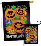 Happy Pumpkins - Halloween Fall Vertical Impressions Decorative Flags HG112049 Made In USA