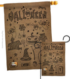 Halloween Doodles - Halloween Fall Vertical Impressions Decorative Flags HG112061 Made In USA