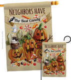 Neighbors Candy - Halloween Fall Vertical Impressions Decorative Flags HG112067 Made In USA