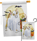 Ghost Cat - Halloween Fall Vertical Impressions Decorative Flags HG112097 Made In USA