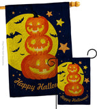 Pumpkin Trio - Halloween Fall Vertical Impressions Decorative Flags HG112107 Made In USA