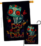 Skull Cat - Halloween Fall Vertical Impressions Decorative Flags HG112110 Made In USA