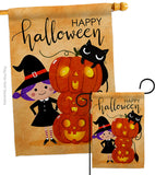 Playful Witch - Halloween Fall Vertical Impressions Decorative Flags HG112113 Made In USA