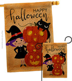 Playful Witch - Halloween Fall Vertical Impressions Decorative Flags HG112113 Made In USA