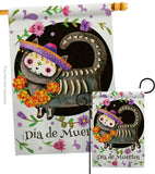 Dia De Muertos Cat - Halloween Fall Vertical Impressions Decorative Flags HG112114 Made In USA