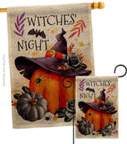 Witches Night - Halloween Fall Vertical Impressions Decorative Flags HG112117 Made In USA