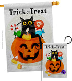 Silly Halloween Kitty - Halloween Fall Horizontal Impressions Decorative Flags HG120267 Made In USA