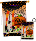 Witches Welcome - Halloween Fall Vertical Impressions Decorative Flags HG137069 Made In USA