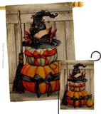 Witch Pumpkins - Halloween Fall Vertical Impressions Decorative Flags HG137633 Made In USA