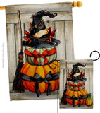 Witch Pumpkins - Halloween Fall Vertical Impressions Decorative Flags HG137633 Made In USA