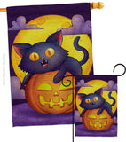 Halloween Kitty - Halloween Fall Vertical Impressions Decorative Flags HG190170 Made In USA