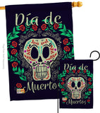 Dia de Muertos Skeleton - Halloween Fall Vertical Impressions Decorative Flags HG192074 Made In USA