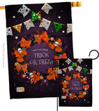 Trick Or Treat Wreath - Halloween Fall Vertical Impressions Decorative Flags HG192140 Made In USA