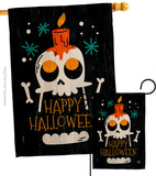 Happy Skull - Halloween Fall Vertical Impressions Decorative Flags HG192664 Made In USA