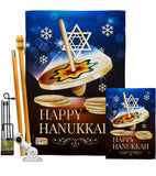 Happy Hanukkah Dreidel - Hanukkah Winter Vertical Impressions Decorative Flags HG114174 Made In USA