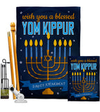 Blessed Yom Kippur - Hanukkah Winter Vertical Impressions Decorative Flags HG114226 Made In USA