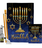 Happy Hanukkah - Hanukkah Winter Vertical Impressions Decorative Flags HG114227 Made In USA