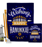 Wish Happy Hanukkah - Hanukkah Winter Vertical Impressions Decorative Flags HG114239 Made In USA