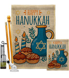 Hanukkah Sufganiyot - Hanukkah Winter Vertical Impressions Decorative Flags HG114240 Made In USA