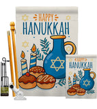 Hanukkah Sufganiyot - Hanukkah Winter Vertical Impressions Decorative Flags HG114240 Made In USA