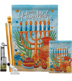 Hanukkah Feast - Hanukkah Winter Vertical Impressions Decorative Flags HG120278 Made In USA