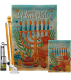 Hanukkah Feast - Hanukkah Winter Vertical Impressions Decorative Flags HG120278 Made In USA