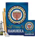 Celebratory Hanukkah - Hanukkah Winter Vertical Impressions Decorative Flags HG130430 Made In USA