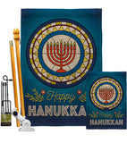 Celebratory Hanukkah - Hanukkah Winter Vertical Impressions Decorative Flags HG130430 Made In USA