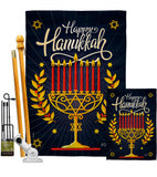 Happy Hanukkah - Hanukkah Winter Vertical Impressions Decorative Flags HG137327 Made In USA