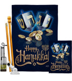 Happy Hanukkah - Hanukkah Winter Vertical Impressions Decorative Flags HG137330 Made In USA