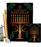 Celebrate Hanukkah - Hanukkah Winter Vertical Impressions Decorative Flags HG190011 Made In USA