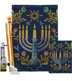 Lighting Hanukkah - Hanukkah Winter Vertical Impressions Decorative Flags HG190184 Made In USA