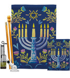 Lighting Hanukkah - Hanukkah Winter Vertical Impressions Decorative Flags HG190184 Made In USA