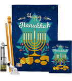 Happy Hanukkah - Hanukkah Winter Vertical Impressions Decorative Flags HG191061 Made In USA