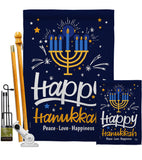 Happy Hanukkah - Hanukkah Winter Vertical Impressions Decorative Flags HG192314 Made In USA